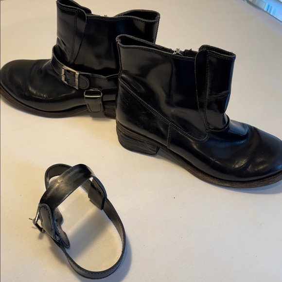 All Saints Jules Black Harness Moto Booties/Boots Size 40 - Picture 6 of 8